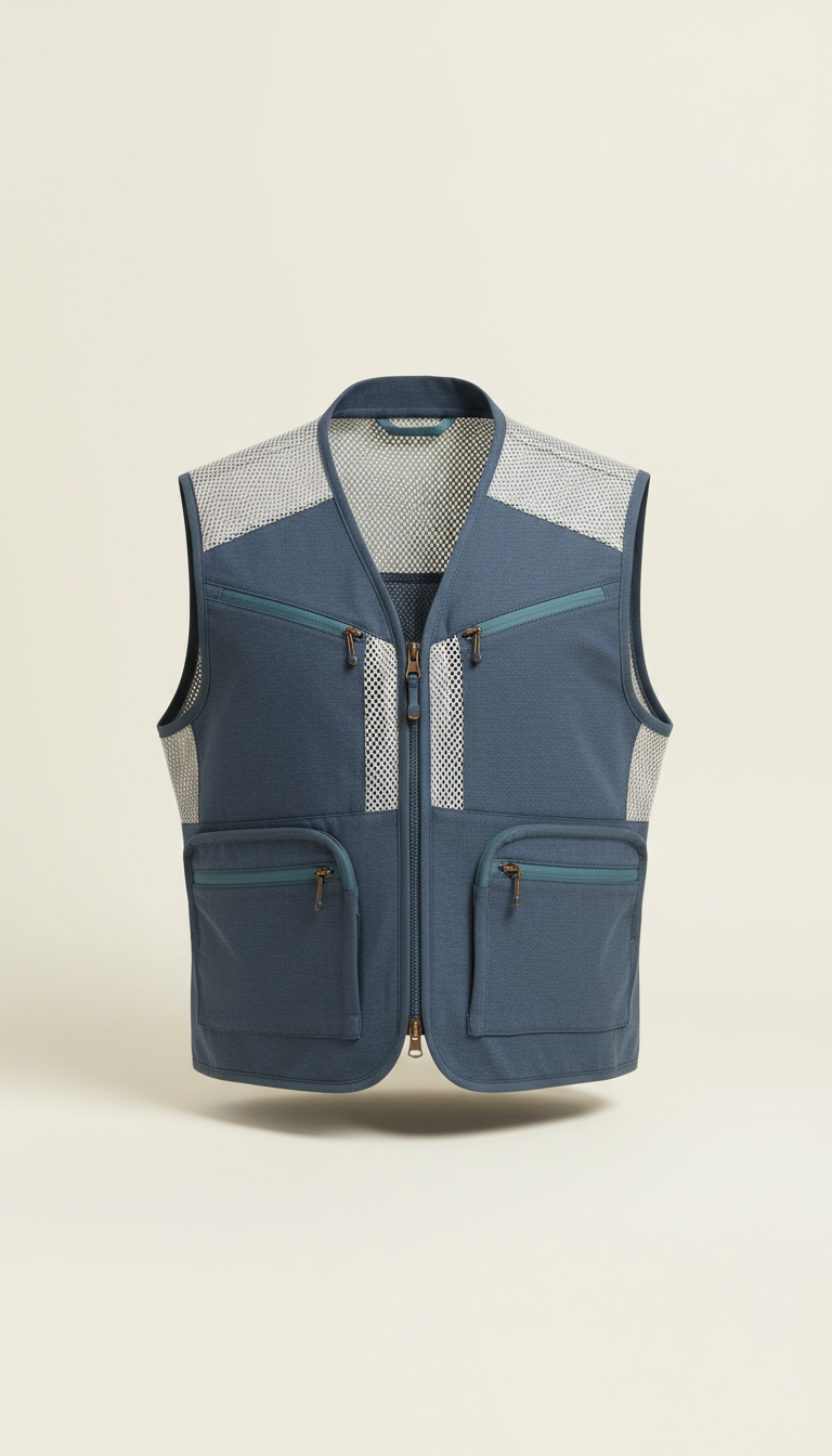 Veste ventilée bleu fumé