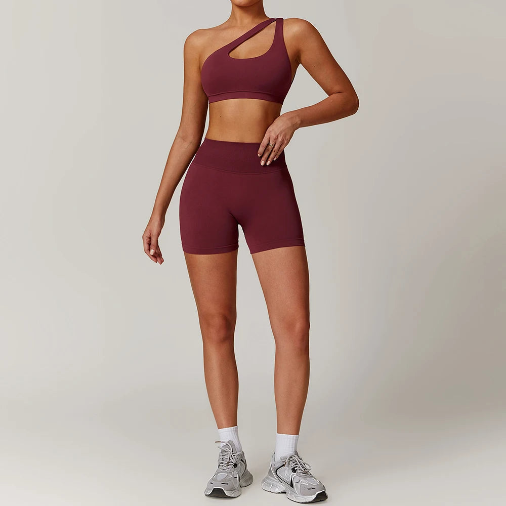 New Fashion High Impact Yoga Jacket and Gym Leggings Set Custom logo Seamless Workout Leggings Shorts Set for Women
