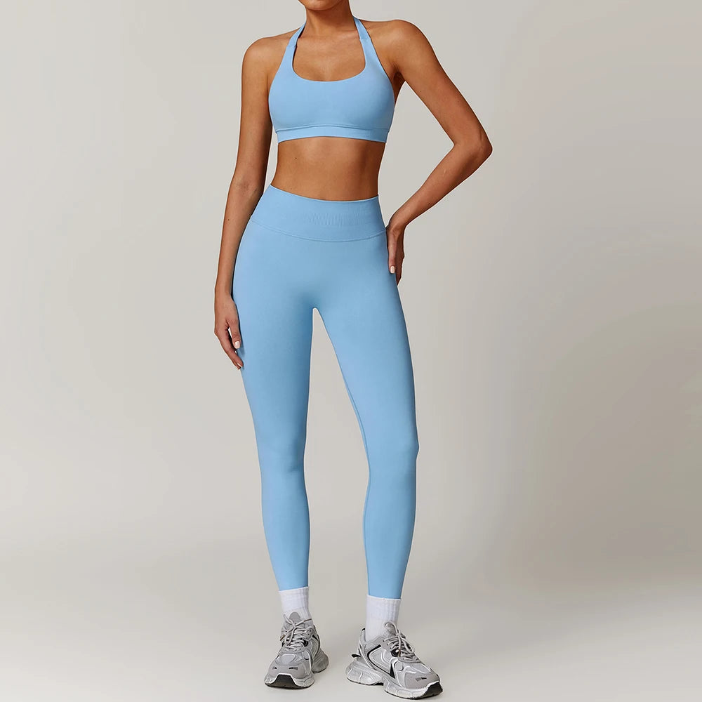 New Fashion High Impact Yoga Jacket and Gym Leggings Set Custom logo Seamless Workout Leggings Shorts Set for Women