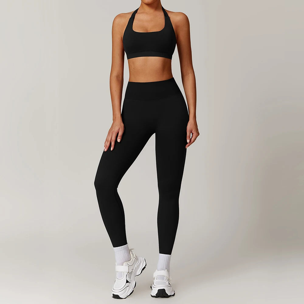 New Fashion High Impact Yoga Jacket and Gym Leggings Set Custom logo Seamless Workout Leggings Shorts Set for Women