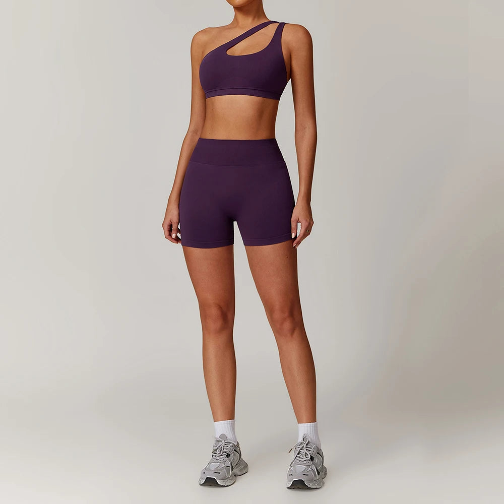 New Fashion High Impact Yoga Jacket and Gym Leggings Set Custom logo Seamless Workout Leggings Shorts Set for Women