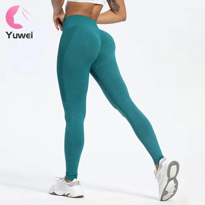 Customized Logo OEM Wholesales High Waist Compression Stretch Gym Sports Workout Tight Seamless Yoga Leggings for Women