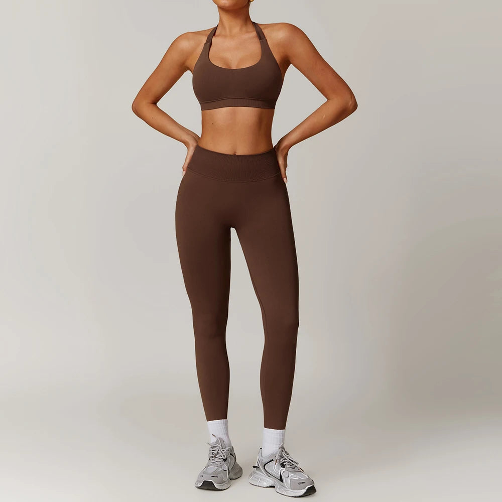 New Fashion High Impact Yoga Jacket and Gym Leggings Set Custom logo Seamless Workout Leggings Shorts Set for Women